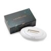 Candlewide Alabaster White refillable ceramic candle presented with its premium gift box