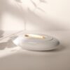Refillable ceramic candle Candlewide Alabaster White with wide living flame