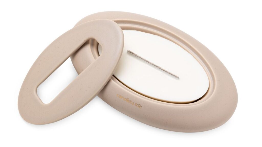 Refillable ceramic Candlewide candle designed as a long-lasting interior element